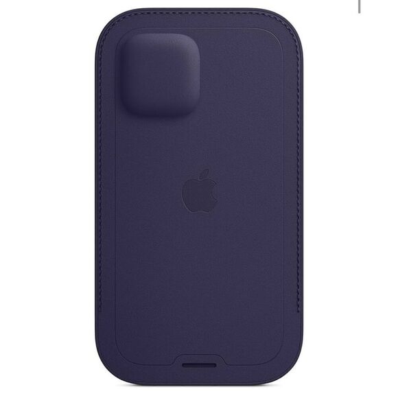 Apple Leather Sleeve case MagSafe for iPhone 12 mini deep violet new - Picture 3 of 11